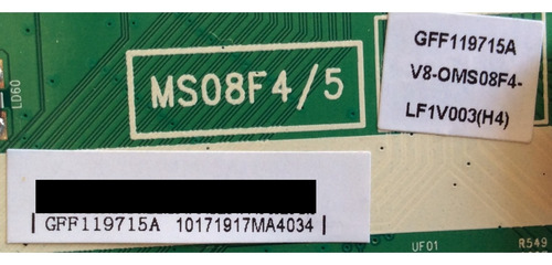 Main Tcl V8-oms08f4-lf1v003(h4) Gff119715a 40-ms08f6-maa2hg (Usado)