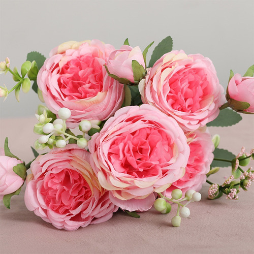 Arreglo Floral Grande De Rosas Y Peonias Artificiales | Meses sin intereses