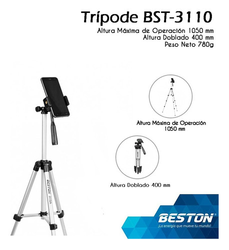 Tripode Beston Fotografia Altura 102cm +forro+ Base Celular