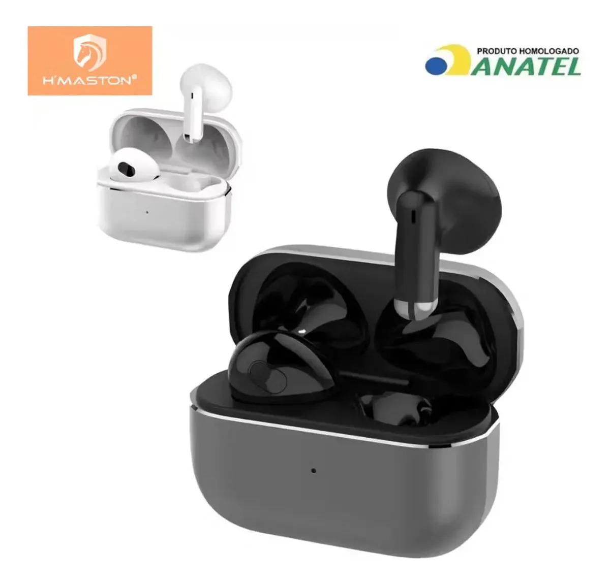 Fone de Ouvido Gamer H'maston RS13 Bluetooth 5.4 In-ear Sem Fio TWS Preto com Microfone