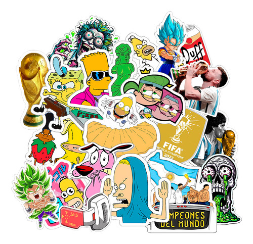 Pack Stickers Calcos Mix N°1 X25 Celu/pc/termo