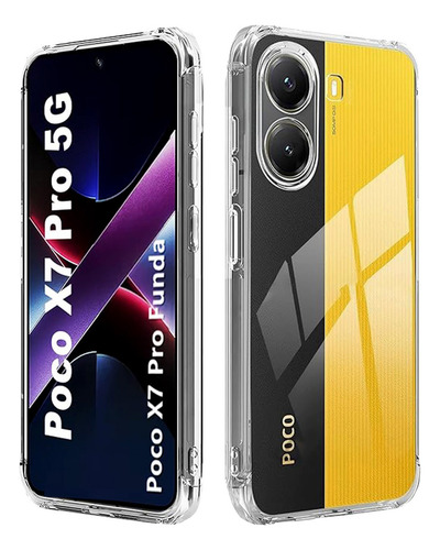 Allaceryvva Funda Transparente Para Xiaomi Poco X7 Pro 5g Esquinas Reforzadas,Antiamarilleo,Anticaída