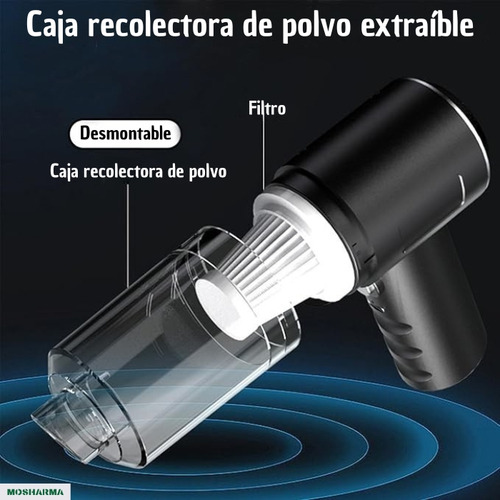 Aspiradora De Mano 3 En 1 Inalambrica Mosharma Recargable Portatil Casa Auto Usb-c