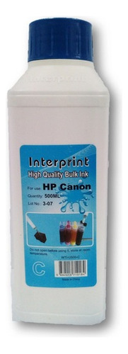 Tinta Cartucho Impresora Hp Canon  1/2 Litro Interprint 