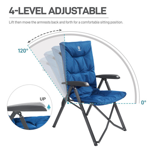 Ever Advanced Silla De Camping Plegable Acolchada De 4 Azul Nombre Del Diseño