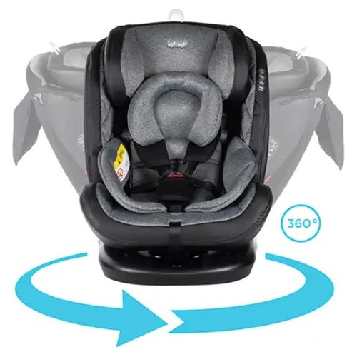 Imagen 4 de 9 de Silla De Bebé Para Carro Isofix Infanti I-giro 360° Gris