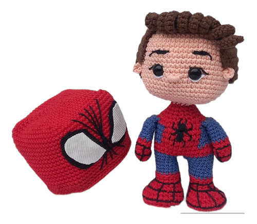 Spiderman Amigurumi Crochet Hombre Araña Con Mascara Peluche