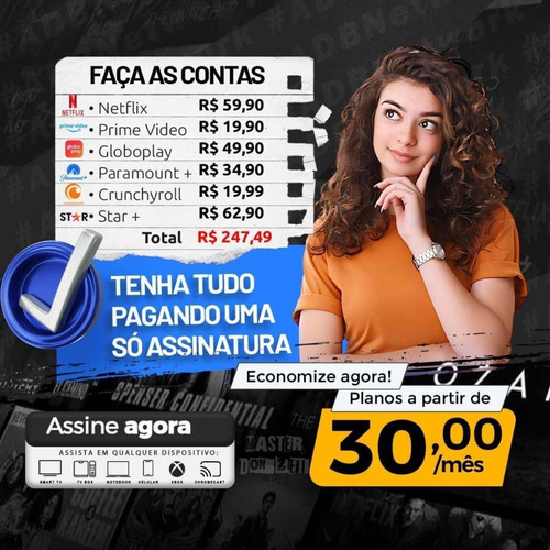 Tenha Todos Os Canais E Streamings Por Apenas R$ 30,00/mês!