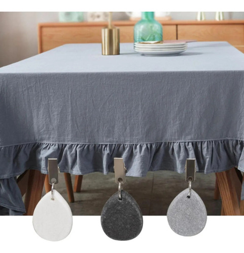 Para 8pcs Mantel Pesas Mesa Comedor Blanco 6 Cm