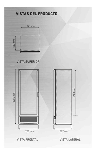 Imagen 2 de 2 de Refrigerador comercial vertical Imbera VR-20 538.9 L 1 puerta 720 cm de ancho 115V