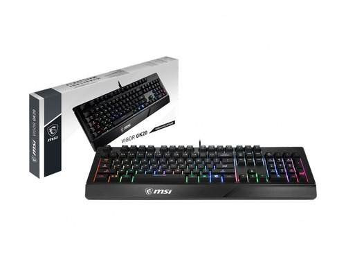 Imagen 7 de 8 de Teclado Gamer Msi Vigor Gk20 Led Rgb Us Pc Ps4 Gaming Pro