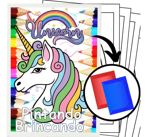 Kit De 100 Dibujos Para Colorear Y Pintar Unicornios