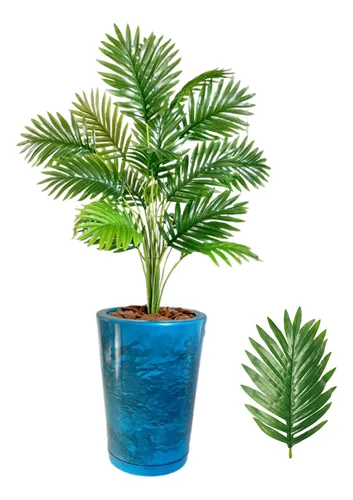 comprar Planta Palmeira Artificial Com Vaso Polietileno Marmorizado