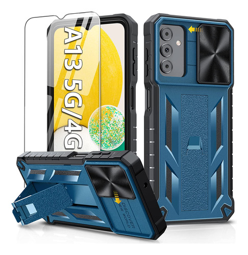 Funda Azul Soporte + Protector Para Galaxy A13