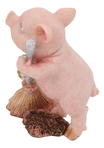 Figura De Cerdo Piggy Toy Pig, Tamaño Miniatura, Resina Dura