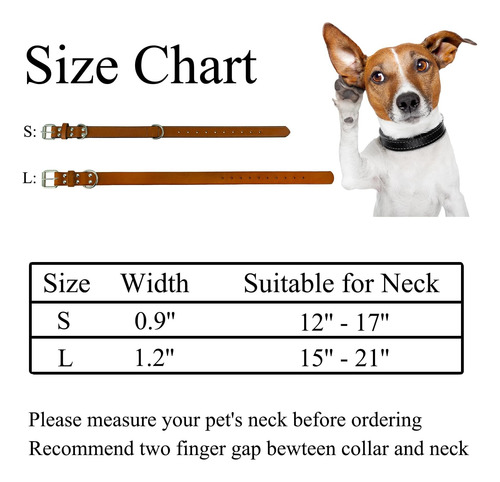 Collar Para Perro Gelante De Cuero Genuino Resistente Con He
