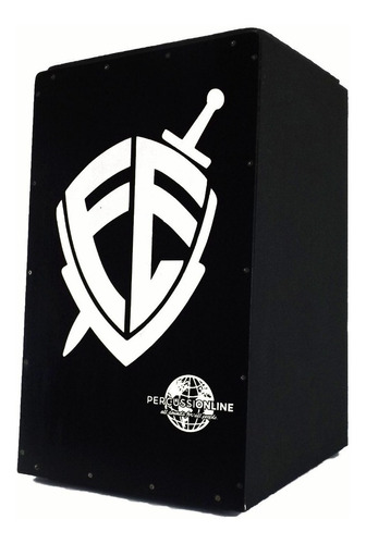 Cajon Acústico Percussionline Fé Escudo Preto Oferta!