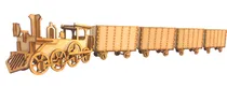 Comprar Tren Locomotora Dulcero Mdf Centro Mesa 4 Vagones