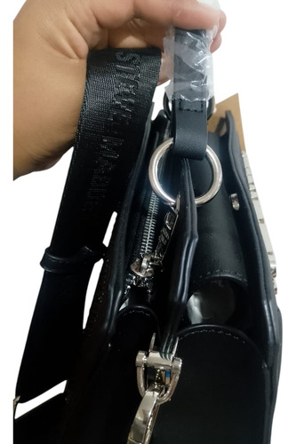 Steve Madden Bevelynx Black Satchel Crossbody Original Negro Con Brillos Níquel Negro