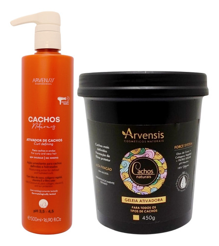 Kit Arvensis Cachos Ondulado Ativador 500ml Geleia Alta 450g