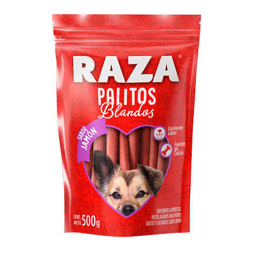 Palitos Blandos Raza Sabor Jamón Para Perros X 500 Gr