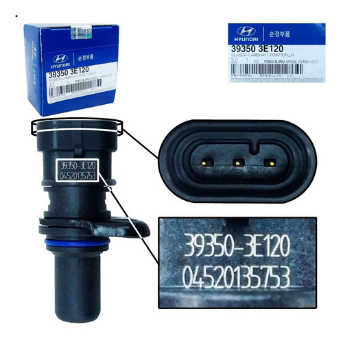 Imagen 8 de 10 de Sensor Arbol Levas Izquierdo Santa Fe V6 2.7 2009 2010 Orig