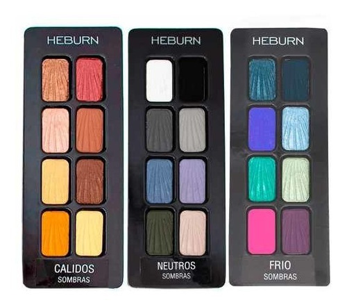 Set X3 Paleta De Sombras De Ojos Heburn Maquillaje Cod 940