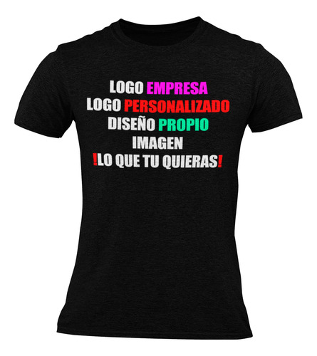 Polera Negra Blanca Personalizada Logo Imagen Polera Empresa