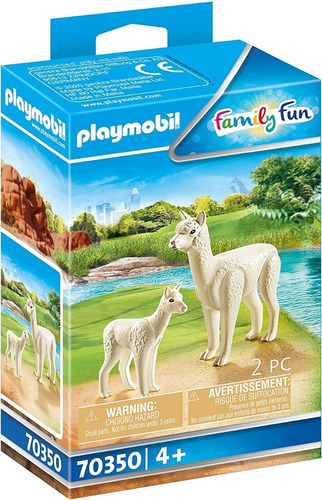 Figura Para Armar Playmobil Family Fun Alpaca Con Bebé 2 Piezas 