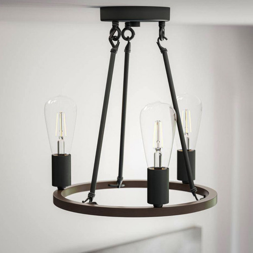 Lampara De Techo Moderna Vintage Candelabro Con 8 Luces Estructura Negro