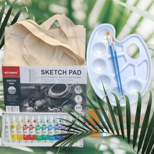 Set Pintura Manualidades: Bolsa + Pinceles+ Brochas + Mezcla