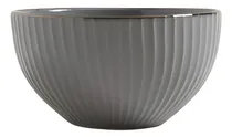 Comprar Bowl Ensaladera Abu Dhabi Cerámica Gris Borde Dorado 700 Ml