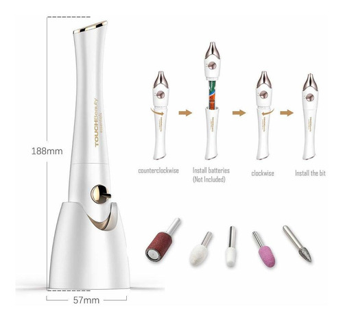 Lima Touchbeauty, Eléctrica, P/ Uñas, 10pcs, Tb-1335