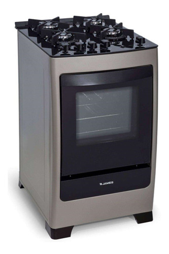 Cocina A Gas James Mesa Vidrio Frente Inox Termocupla Pcm