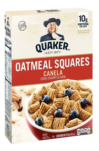 Cereales De Avena Quaker Cuadritos De Avena 411gr