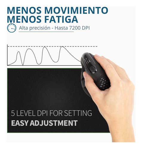 Mouse vertical Delux M618XSD color negro