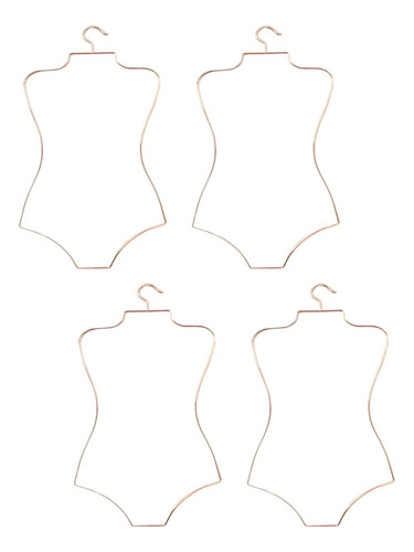 4x Percha De Traje De Baño Con Forma De Cuerpo De Alambre