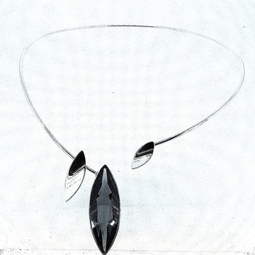 Gargantilla De Plata Negro Y Gris