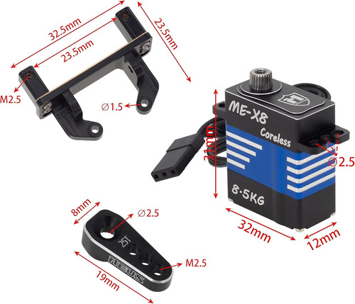 Meus Racing Trx4m Servo 8,5 Kg Servo Montaje Servo Brazo Kit
