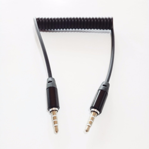 Cable Auxiliar De Audio 3.5mm A 3.5mm 1x1 Espiral Negro