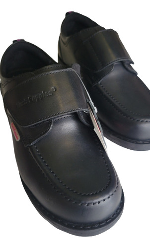 Zapatos Escolares Hush Puppies Nuevos De Cuero Negros