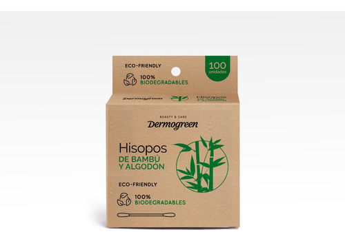 Hisopos Dermogreen X 100 Unidades - 100% Biodegradables