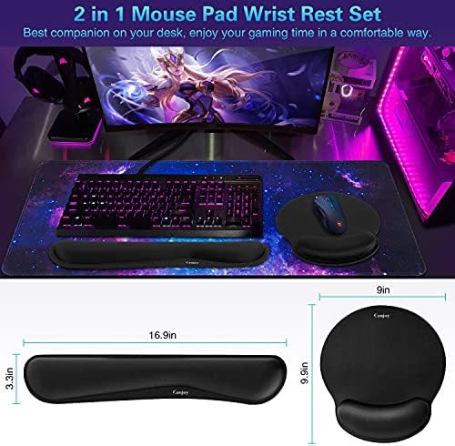 Alfombrilla De Mouse 2 En 1 Con Soporte Para Mouse Con Repos
