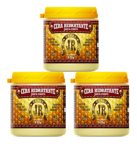 Hidratante Para Couro - Cera Jr - Kit 3 Unidades De 300g