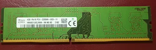 Memoria Sk Hynix Ddr4 4gb 3200mhz Ram 1rx16 Pc4 - 3200aa (Usado)