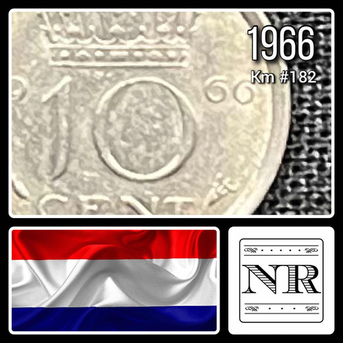 Holanda - 10 Cents - Año 1966 - Km #182 - Juliana
