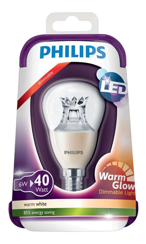 Ampolleta Led Philips E14 6 Wats, Luz Calida, Regulable