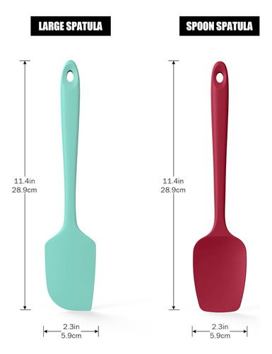 Juego De 3 Espátulas De Silicona Resistentes Al Calor Rojo A