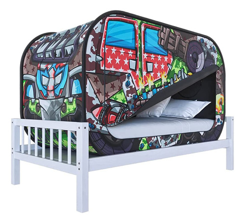 Skywin Kids Bed Tent Twin - Boys Bed Fort For Kids - Pop Up 