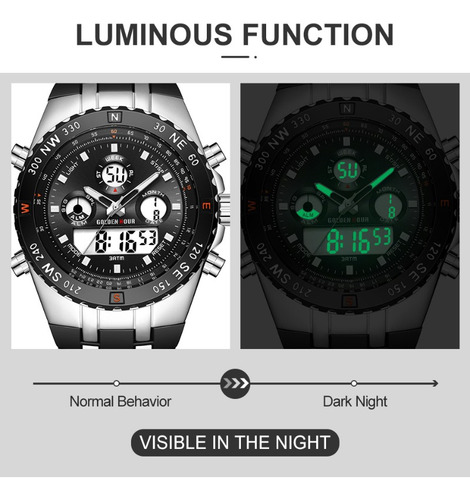 Reloj Digital Analógico De Cuarzo Goldenhour Para Hombre